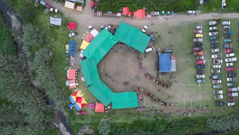 Aerial-view-Show-Rodeo-Oaxaca-Mexico-,-21-september-2022