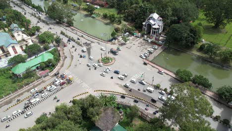 Aerial-drone-shot-of-Imphal-highway-junction-in-India