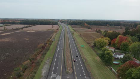 Drone-capture-during-car-movement-on-highway