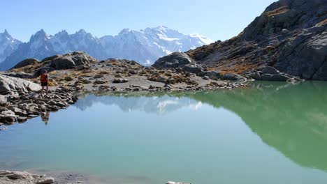 Mont-Blanc-view-from-the-Lac-Blanc,-in-the-Aiguilles-Rouge,-near-Chamonix