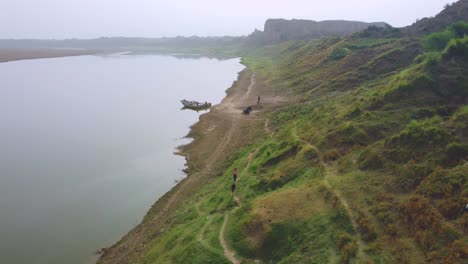 Hills-and-Ravines-of-Chambal-river-Aerial-Drone-shot