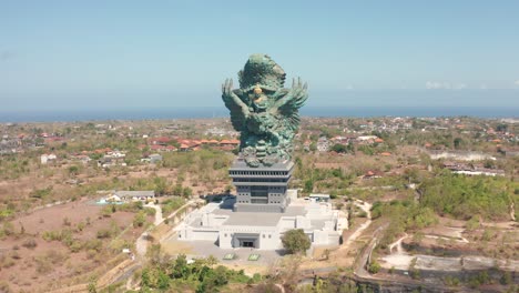 Bali's-Most-Iconic-Landmark-Hindu-God-Garuda-Wisnu-Kencana-statue-also-GWK-statue-is-a-122-meter-tall-statue-located-in-Garuda-Wisnu-Kencana-Cultural-Park,-Bali,-Indonesia