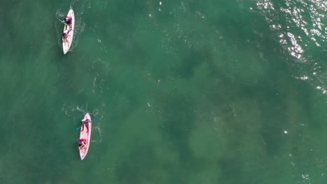 Amazing-bird's-eye-view-of-peoples-kayaking-in-middle-of-ocean