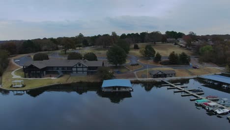 aerial-view-of-retirement-community-lake-marina-club-house