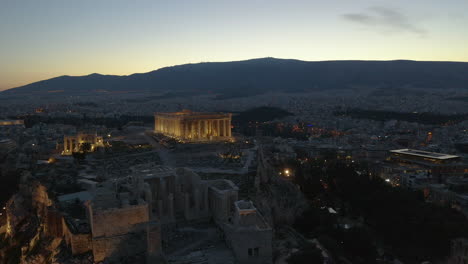 Aerial-view-of-the-Parthenon-illuminated-during-the-dawn