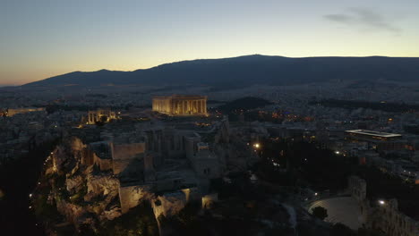 Aerial-view-of-the-Acropolis-with-the-city-of-Athens-in-the-background-in-the-early-morning