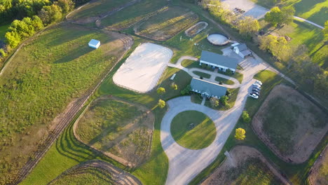 Drone-Shot-of-Horse-Ranch-with-Training-Ring