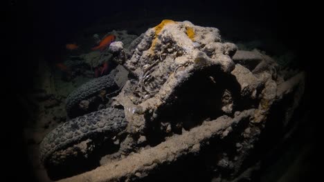 Close-up-of-several-motorcycles-left-inside-the-Thistlegorm-shipwreck-in-the-Red-Sea,-Egypt
