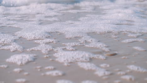 Sea-Foam-Washed-Ashore-In-The-Beach-On-A-Sunny-Summer-Day