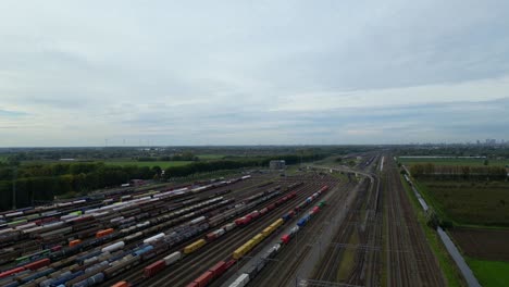 Panorama-Del-Patio-De-Clasificación-De-Kijfhoek-En-Rotterdam-Y-Dordrecht-En-El-Oeste-De-Los-Países-Bajos