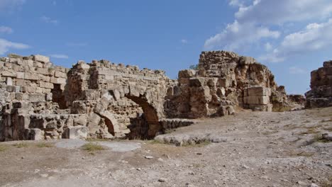 Historical-ancient-limestone-walls-of-Salamis-city-in-Cyprus