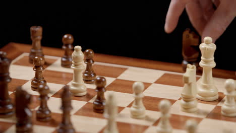 Chess-Games-Move,-Bishop-Takes-Knight,-Close-Up