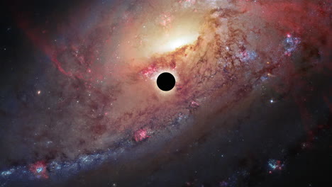 Black-hole-as-a-gravitational-lens,-elements-of-this-image-furnished-by-NASA,-UP,-LONG