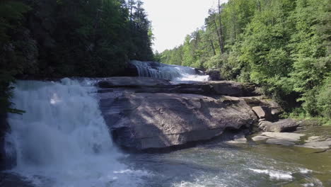 Flying-over-waterfalls-at-Dupont-State-Park-in-North-Carolina