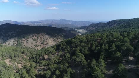 Aerial-footage-flying-over-the-Troodos-mountain-range-in-Cyprus