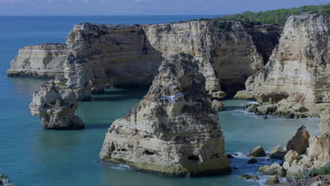 Beautiful-rocky-coastline-in-the-south-of-Portugal-Algarve