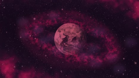 Digitally-created-purple-earth-planet-in-futuristic-space