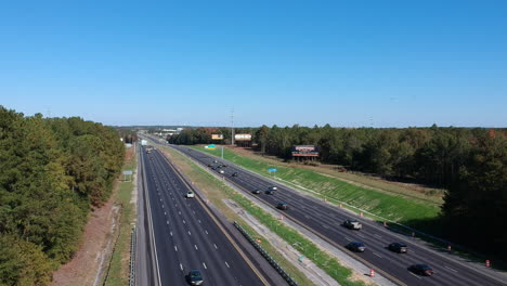 Low-drone-footage-of-interstate