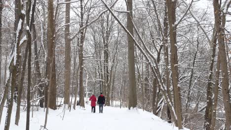A-couple-on-a-winter-hike-in-the-snow