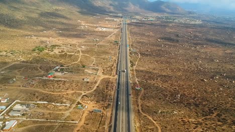 Aerial-view-of-Panamericana-highway-in-Chile