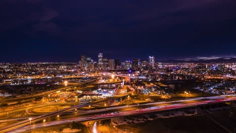Aerial-Night-TIme-Lapse-of-Denver-Colorado