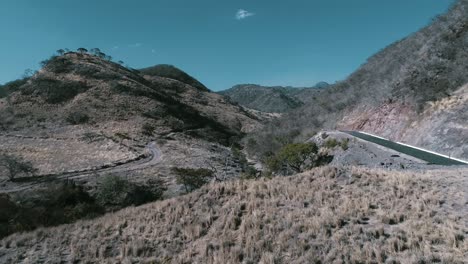 Aerial-shot-of-a-rural-road-in-the-Sierra-of-Sinaloa