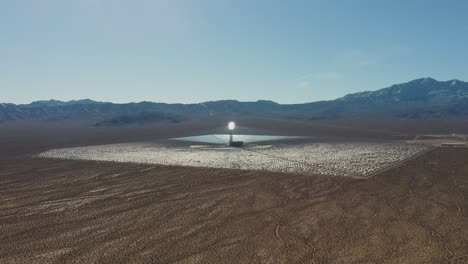 Midday-camera-drone-view-from-Ivanpah-Solar-Electric-Generating-System-in-Nevada,-California