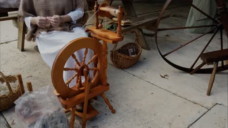Spinning-Cotton-on-Wheel