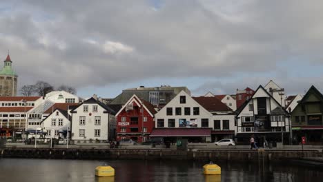 Port-of-of-Stavanger-Sunday-afternoon,-old-boats-in-a-sleepy-harbor
