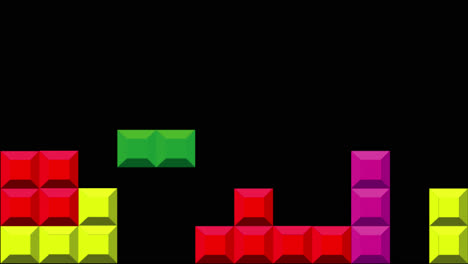 Animation-cartoon-flat-style-of-colorful-tetris-bricks-going-down-and-fitting-together