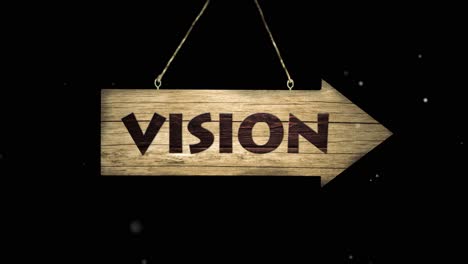Vision,-Team,-Business-on-Wodden-Sign---on-black