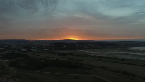 Dawlish-Warren-Roter-Himmel-Sonnenuntergang-Spät-Devon-Uk