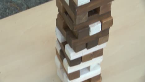 Playing-the-wooden-blocks-tower