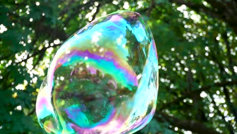 Soap-Bubbles-forming,-floating-and-popping