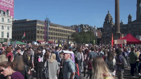 Crowd-shots-of-people-protesting-against-climate-change-in-George-Square