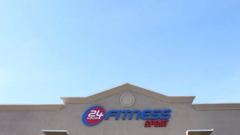 24-Hour-Fitness-Wide-Establishing-Shot-Pan-Down-From-Sky