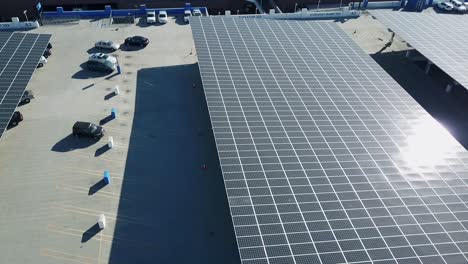 Massive-Solar-Photovoltaic-Panels-Arrays-and-Parking-Aerial,-Glendale-Galleria-Shopping-Mall,-California