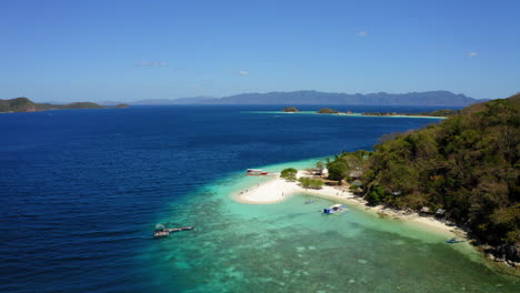 Banana-island-in-a-sunny-day,-Coron,-Palawan,-Philippines
