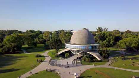 Aerial-dolly-in-approaching-to-Galileo-Galilei-Planetarium-in-Bosques-de-Palermo