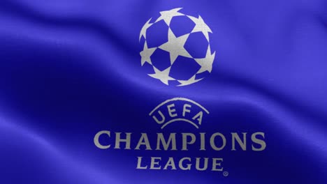 Blue-4k-animated-loop-waving-flag-of-the-Champions-League-soccer-league
