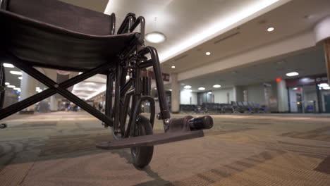 Low-angle-airport-wheelchairs-available-for-use