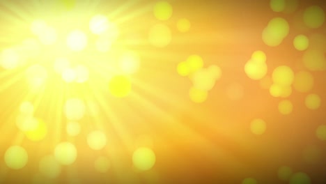 Abstract-yellow-orange-background-with-bright-lens-flare-on-the-left-top-corner-of-the-frame,-and-blurred-white-lights-with-Bokeh-effect-2D-animation