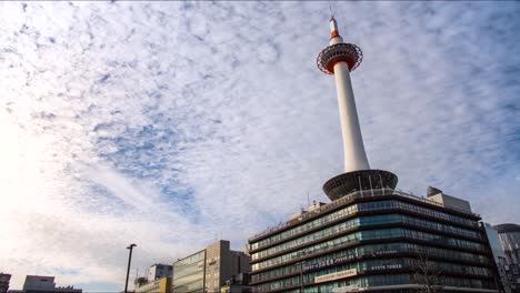 Timelapse-of-the-Kyoto-Tower-in-downtown