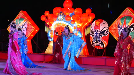 Chinese-dance-show,-traditional-dancers,-culture,-festival,-event,-colorful-performance,-east-ballet