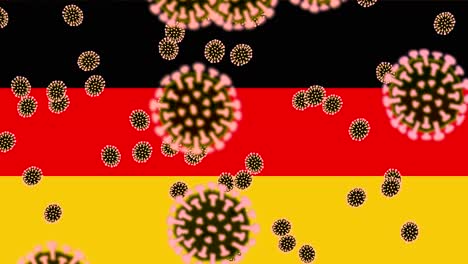 Toma-Abstracta-De-La-Infección-Por-Bacterias-Del-Virus-De-La-Corona-Que-Llega-A-Alemania,-Europa