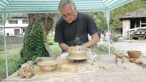 The-potter-made-a-copy-of-an-old-clay-pot