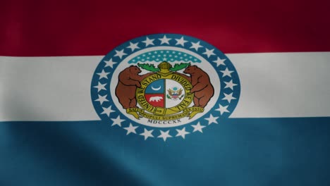 Bandera-De-Missouri,-Movimiento-Lento-Ondeando