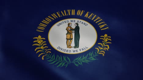 Bandera-De-Kentucky,-Ondeando-En-Cámara-Lenta