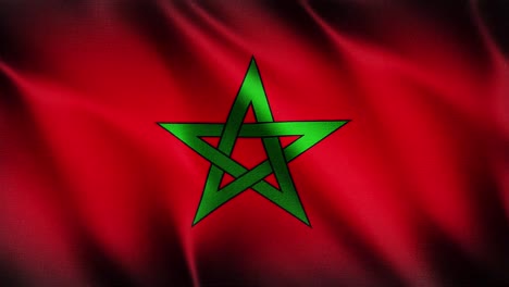 Flagge-Von-Marokko-Weht-Im-Hintergrund