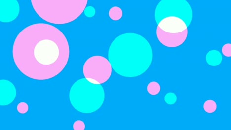 Grafisches-Netz-Mit-Kreisen,-Die-Blinken-Und-Auf-Blauem-Hintergrund-Erscheinen